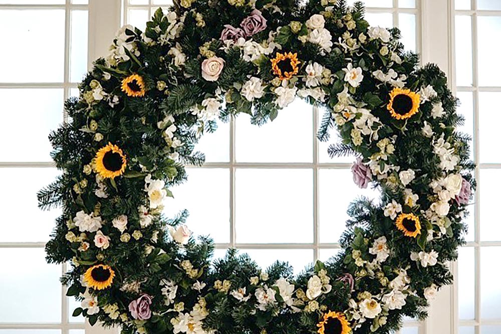 Giant floral wreath by All Occasions of Howden