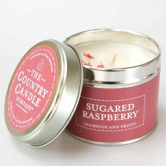 Sugared Raspberry Tin Candle