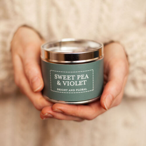 Sweet Pea and Violet Tin Candle