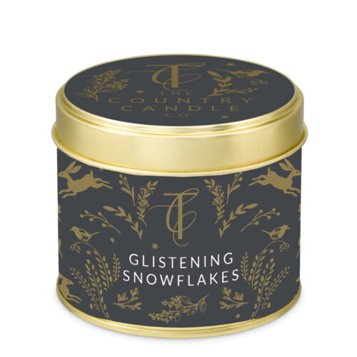 Glistening Snowflakes Tin Candle