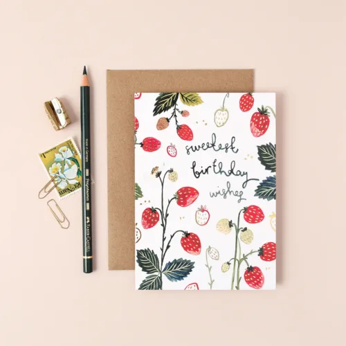 Strawberries Birthday Card