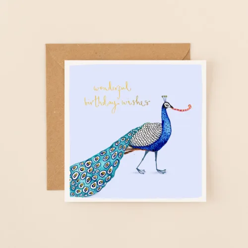 peacock safari birthday card