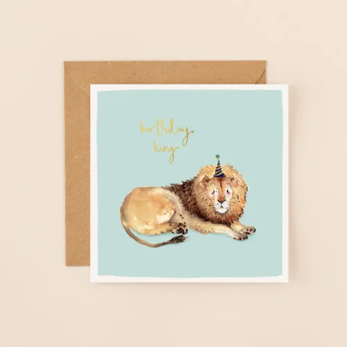 lion safari birthday card